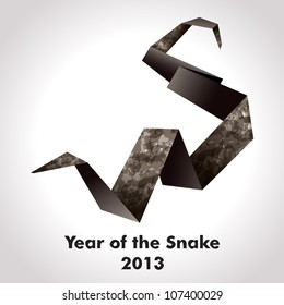 Year of the Snake design. Origami. EPS10