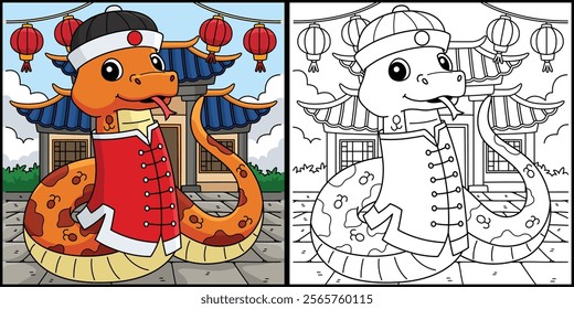 Year of the Snake Dressed Chinese Clothes 