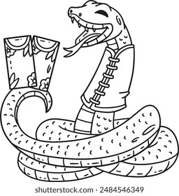 Year of the Snake Fortune Cards Isolated Coloring