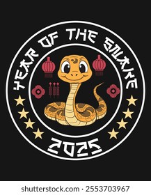 Year of the snake graphic design.
