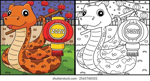 Year of the Snake Holding a Lantern 2025 