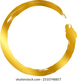 Year of the Snake, New Year material, brush stroke snake silhouette illustration in gold
