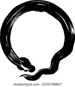 Año de la serpiente, material de año Nuevo, ilustración de silueta de serpiente de pincelada