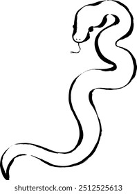 Year of the Snake, New Year material, brush stroke snake illustration
