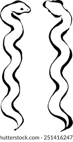 Jahr der Schlange, Silvester Material, Pinsel Schlaganfall Schlange Illustration
