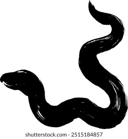 Year of the Snake, New Year material, brush stroke snake silhouette illustration