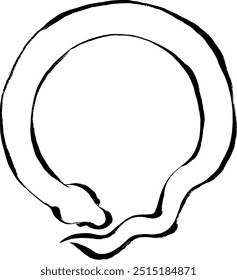 Año de la serpiente, material de año Nuevo, ilustración de serpiente de pincelada
