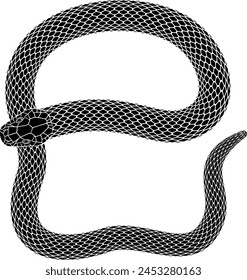 Year of the Snake New Year's card material_Snake silhouette illustration
