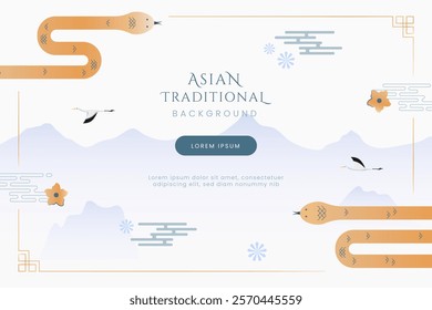 Year of the snake oriental background for lunar new year