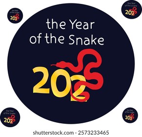 the year of the snake vector illustration. Good for banner, poster, greeting card, party card, invitation, template, advertising, campaign, and social media.