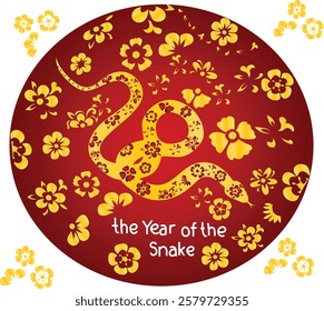 Year Of The Snake vector illustration. Good for banner, poster, greeting card, party card, invitation, template, advertising, campaign, and social media.