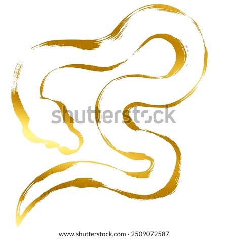 Year of the Snake_New Year's Material_Brush-Stroke Snake Illustration_Gold
