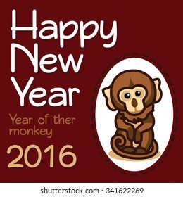 Year of ther monkey 2016. Happy New Year 