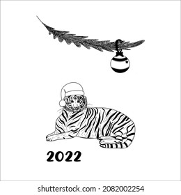 Year of tiger 2022. tiger doodle