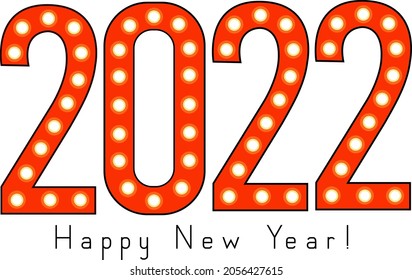 The Year of the Tiger is 2022. The icon of the new year. Illustrations for printing. Orange numbers. Vector printing. Calendar background. Happy New Year greeting card. Printing documents.