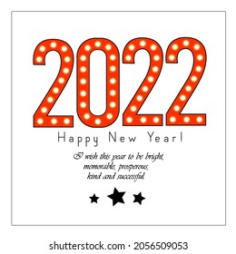 The Year of the Tiger is 2022. Illustrations for printing. Orange numbers. Vector printing. Calendar background. Happy New Year greeting card. Printing documents. Happy New Year wishes.