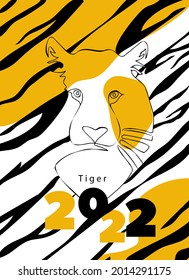 Jahr des Tigers. Jahr 2022 Vektorgrafik