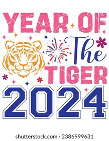 Year Of The Tiger 2025 Retro, T-Shirt Design, New Year Design, New Year Crew, Celebration party, New Year Quotes, Groovy lettering, Sweatshirt, Typography, Cut file . svg