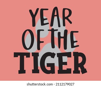 Year of the Tiger Chinese New Year Quotes Lettering Greeting Card with Peach color Background