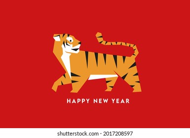 The year of the tiger greeting card template 2022