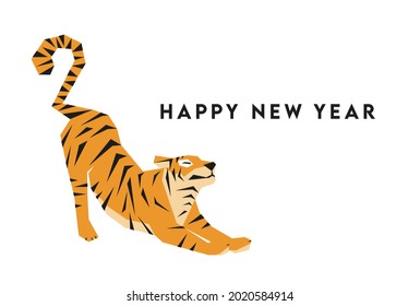 The year of the tiger greeting card template 2022