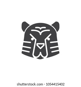 Year of tiger icon vector, filled flat sign, solid pictogram isolated on white. Astrology symbol, logo illustration