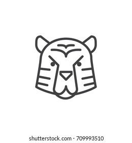 Year of tiger line icon, outline vector sign, linear style pictogram isolated on white. Astrology symbol, logo illustration. Editable stroke.