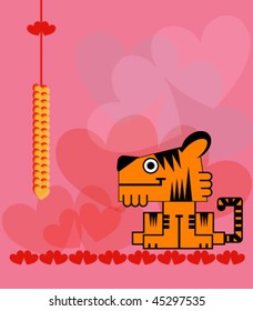 Year of The Tiger plus Valentine Day, raster also available