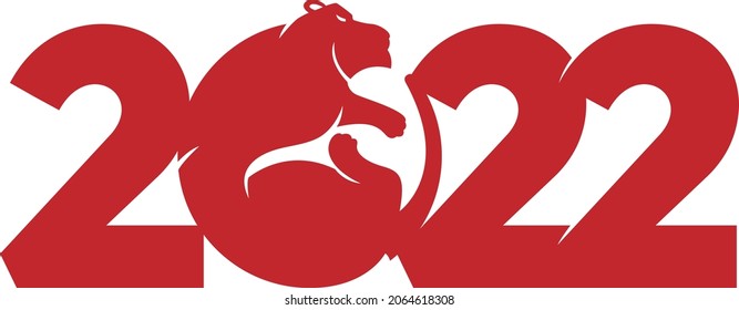 Year Of The Tiger Symbol 2022, Chinese Zodiac Sign Tiger Laser Cut Template, Tiger New Year, Christmas Animal Tiger Sign, 2022 Sign Silhouette, 2022 Wall Decor Sticker, 2022 New Year Vector Clipart, 