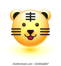 The year of the tiger symbol decorated vector illustration isolated on a white background.