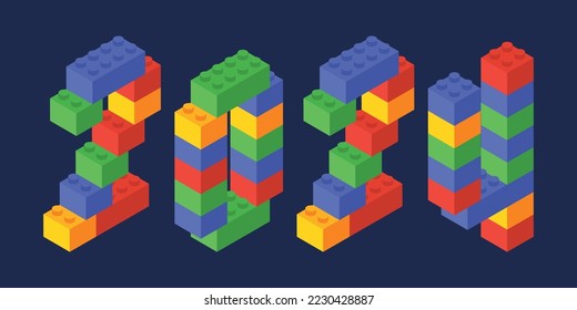 Year two thousand twenty four. Numbers from constructor. Vector Illustration