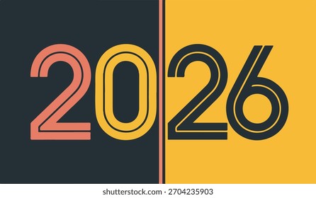 Año dos mil veintiséis gráfico feliz año nuevo