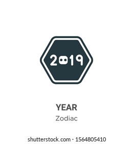 Year vector icon on white background. Flat vector year icon symbol sign from modern zodiac collection for mobile concept and web apps design.