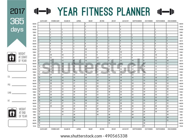 Year Wall Planner Template Plan Out Stock Vector Royalty