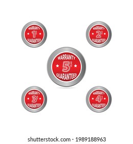 Year Warranty Label Vector Template Design Illustration