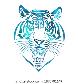 Year Of The Water Tiger. 2022 Year. Vector Illustration