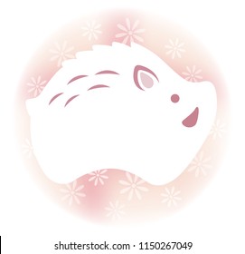 Year of the Wild Boar icon, vector illustration. 