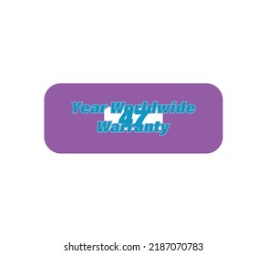Year Worldwide Warranty sign label vector art illustration with awesome font on white background