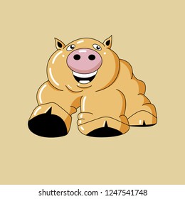 Year of the yellow pig 2019 year - vector illistration