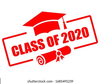 Yearbook emblem class of 2020, vector illustration