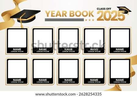 yearbook graduation 2025 elegant design template with white background
