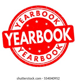 Yearbook Grunge Rubber Stamp On White Background, Vector Illustration