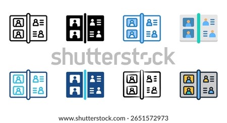 Yearbook icon set multiple style collection 
