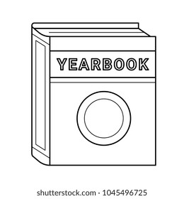 Yearbook Line Icon Isolated On White Background. Vector Line Icon Of Photo Yearbook For Infographic, Website Or App.