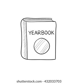 Yearbook vector sketch icon isolated on background. Hand drawn Yearbook icon. Yearbook sketch icon for infographic, website or app.