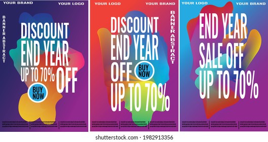 year-end discount banner with abstract background. trending year-end flyers banners with big discounts