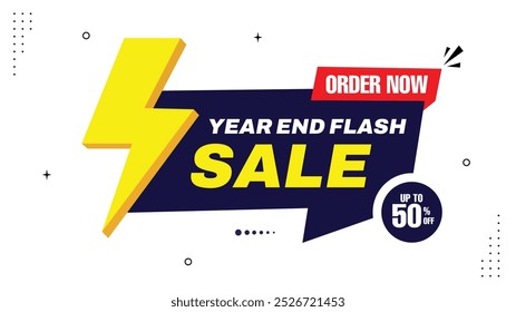 Year-End Flash Sale Up to 50% Off Limited Time Offer Order Now Eye-Catching Banner Templates with Element Shapes in Red, Black, and White for Stunning Sale Backgrounds. Don't Miss Out Shop Now