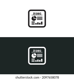 Year-end report icon isolated on white background