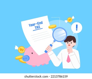 Year-end tax adjustment person illustration
