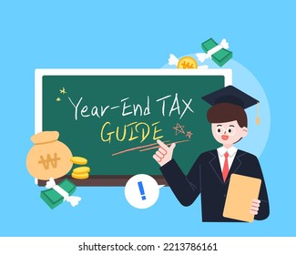 Year-end tax adjustment person illustration
